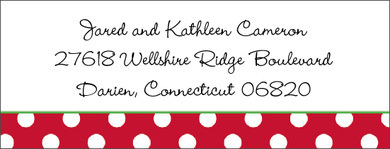 Dot Red with Green Return Address Labels